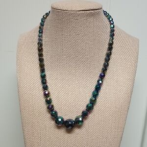 Vintage Oil Slick Beaded Necklace